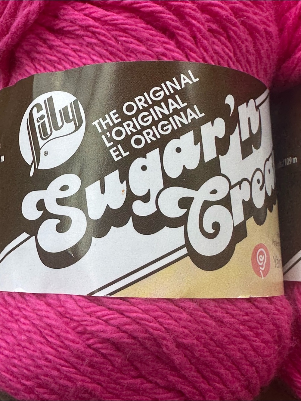 Lily Sugar'n Cream Yarn - lot of 6 Hot Pink # 01740